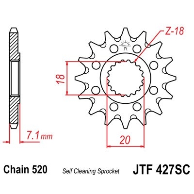 Kolečko JT JTF 427 SC Self Cleaning Lightweight