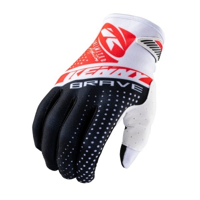 Detské rukavice KENNY BRAVE 2021, čierno-bielo-červené