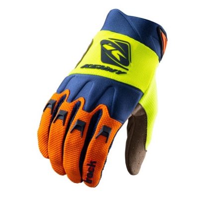 Detské rukavice KENNY TRACK 2021, modro-oranžovo-žlto neónové