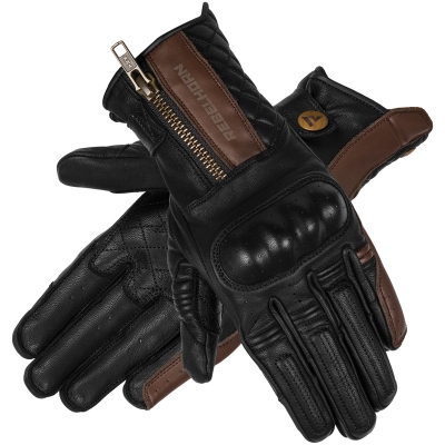 Dámske kožené rukavice REBELHORN HUNTER VINTAGE, čierno-hnedé