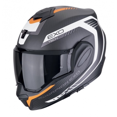 Prilba Scorpion EXO-TECH EVO Carbon Cosy 2025 Matt Black Orange