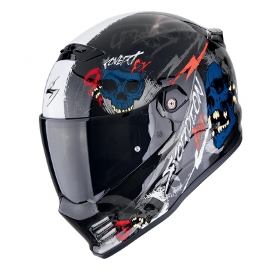 Prilba Scorpion COVERT-FX Skullz 2025 Black Grey Red