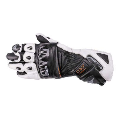 Kožené rukavice SECA Trackday čierno-biele, na motorku