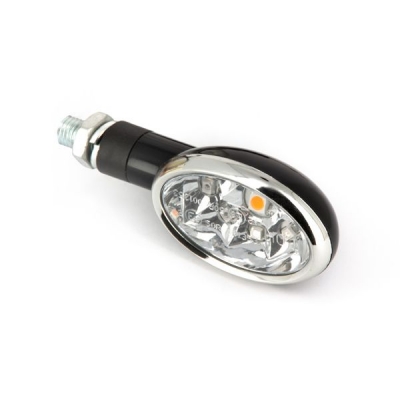 Smerovky mini LED/9 75 x 40mm, oválne- čierne, 1 pár