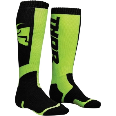Detské ponožky THOR MX, čierno-zelené