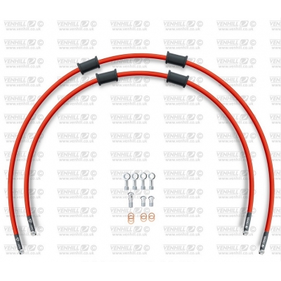 CROSSOVER-predok-sada Venhill POWERHOSEPLUS KAW-6027F-RD (2 hadice v sade) červené hadice, chrómové koncovky