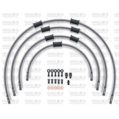 ŠTANDART -predok -sada Venhill POWERHOSEPLUS BMW-11005FB (4 hadice v sade) Priehľadné hadice, čierne koncovky